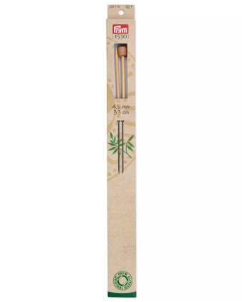 Aiguilles à tricoter à boule - Bambou - 4,5mmX33Cm - Prym - Mercerine