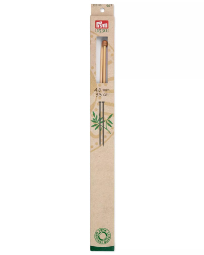 Aiguilles à tricoter à boule - Bambou - 4,0mmX33Cm - Prym - Mercerine