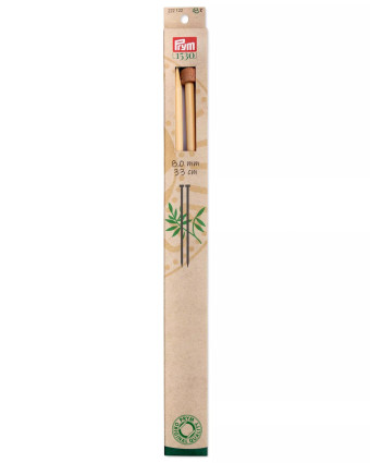 Aiguilles à tricoter à boule - Bambou - 8mmX33Cm - Prym - Mercerine