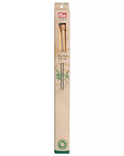 Aiguilles à tricoter à boule - Bambou - 9mmX33Cm - Prym - Mercerine