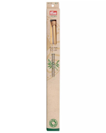 Aiguilles à tricoter à boule - Bambou - 9mmX33Cm - Prym - Mercerine