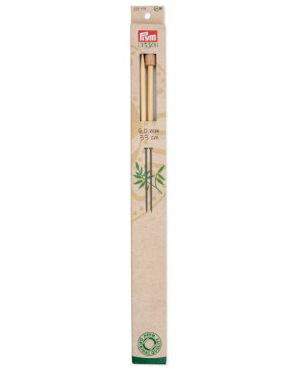 Aiguilles à tricoter à boule Prym en bambou – 6x33 cm - Mercerine