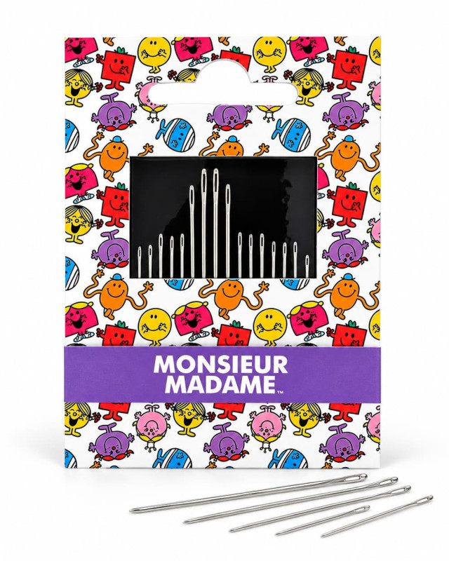 Aiguilles à coudre Monsieur Madame motif blanc - Mercerine