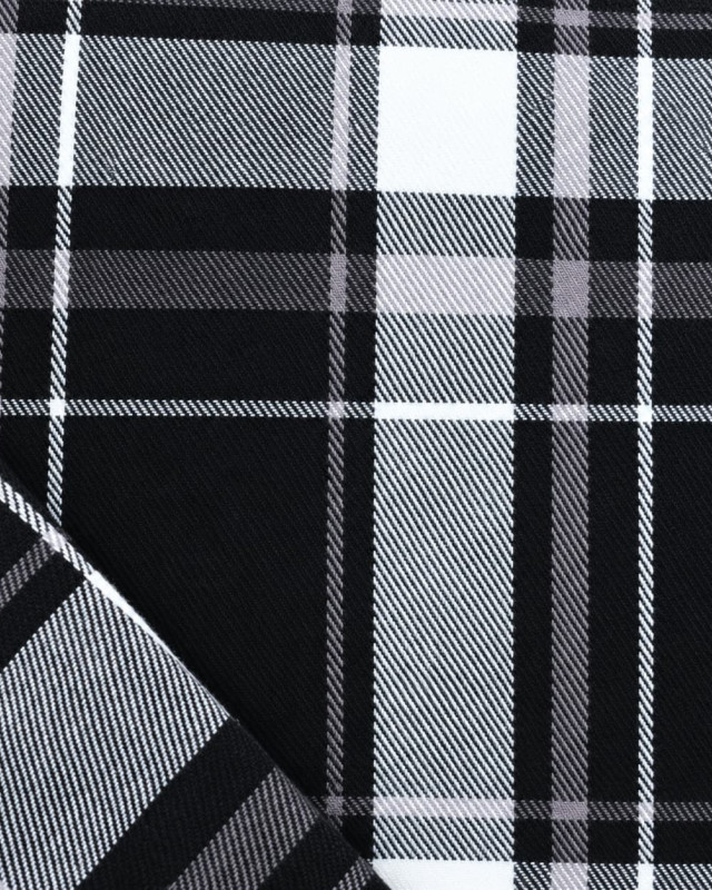 Tissu écossais noir et blanc à carreaux - Mercerine