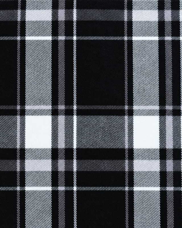 Tissu écossais noir et blanc à carreaux - Mercerine