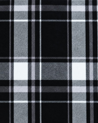 Tissu écossais noir et blanc à carreaux - Mercerine