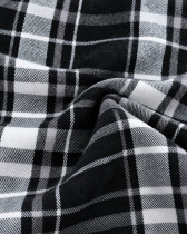 Tissu Tartan Flanelle noir et blanc à carreaux