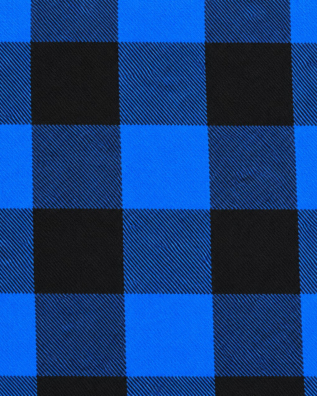 Tissu Tartan Flanelle à carreaux bleu et noir - Mercerine