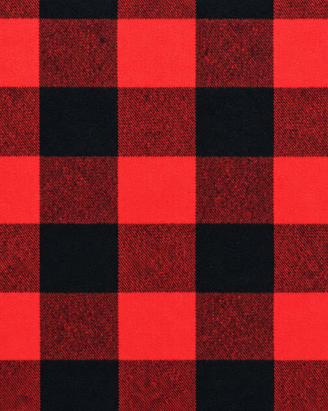 Tissu Tartan Flanelle à carreaux rouge et noir - Mercerine