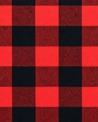 Tissu Tartan Flanelle à carreaux rouge et noir - Mercerine