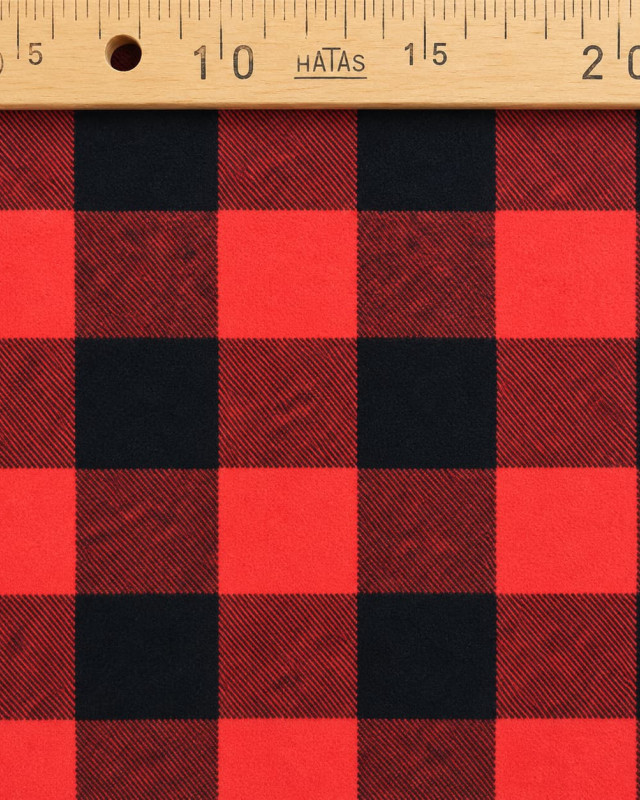 Tissu Tartan Flanelle à carreaux rouge et noir - Mercerine