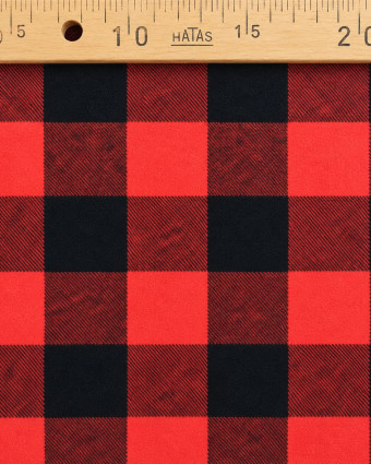 Tissu Tartan Flanelle à carreaux rouge et noir - Mercerine