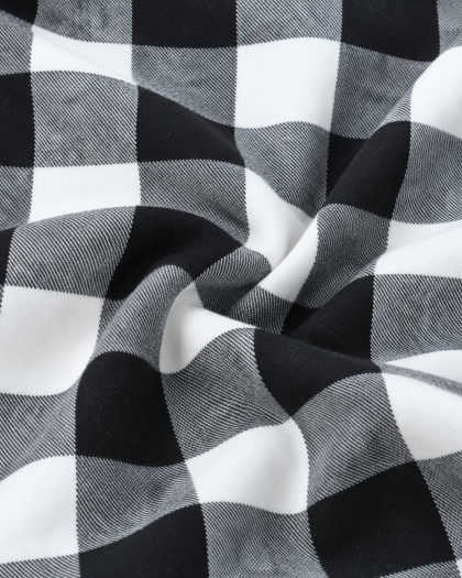 Tissu 100% coton à carreaux noir et blanc