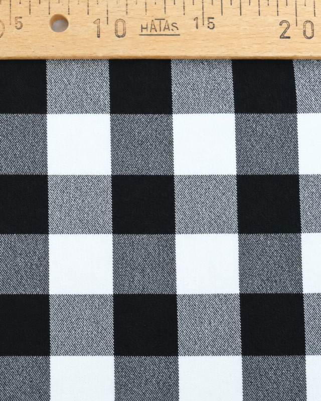 Tissu Tartan Flanelle à carreaux noir et blanc - Mercerine