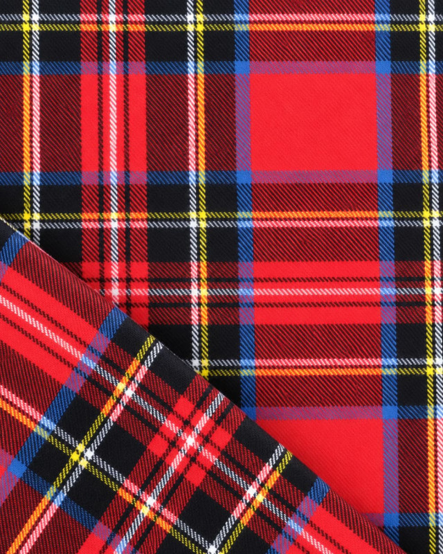 Tissu Tartan Flanelle rouge multicolore - Mercerine