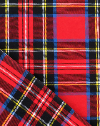 Tissu Tartan Flanelle rouge multicolore - Mercerine