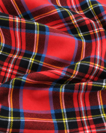 Tissu Tartan Flanelle rouge multicolore - Mercerine