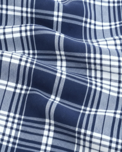 Tissu écossais Coton bleu marine et blanc - Mercerine
