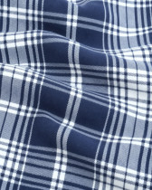 Tissu Tartan flanelle Coton bleu marine et blanc