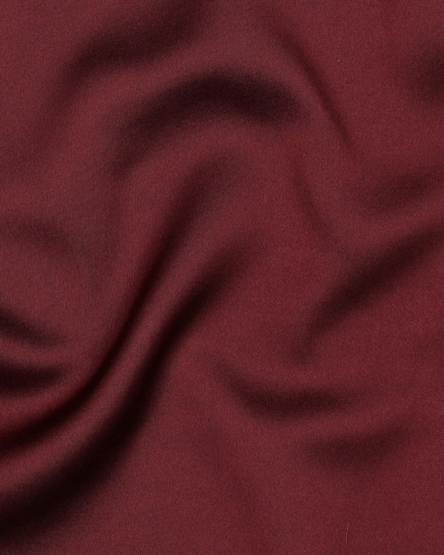 Tissu Satin Microfibre Uni Bordeaux - Mercerine