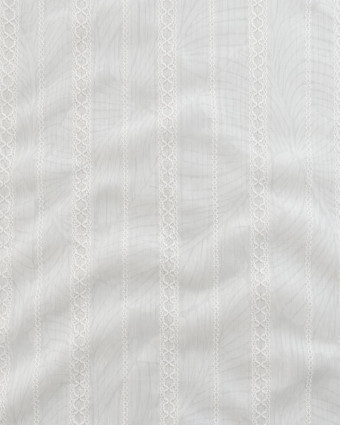Voile blanc à bandes brodées au mètre - Mercerine
