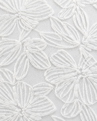 Dentelle Blanche à Grandes Fleurs au Mètre - Mercerine
