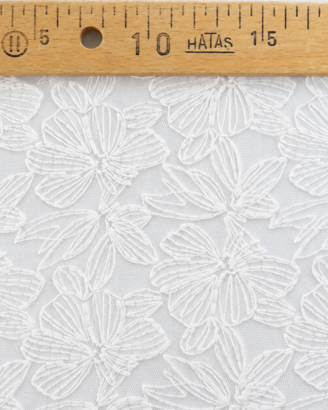 Dentelle Blanche à Grandes Fleurs au Mètre - Mercerine