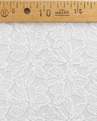 Dentelle Blanche à Grandes Fleurs au Mètre - Mercerine