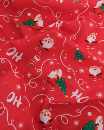Tissu Noël Coton Oh Oh Oh - Mercerine