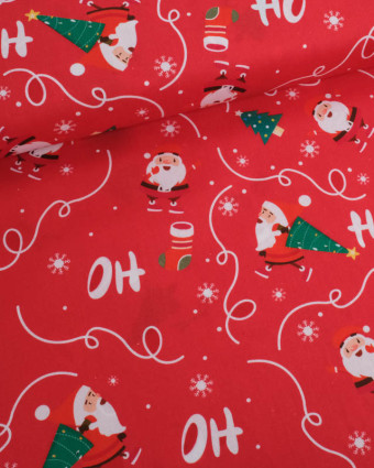 Tissu Noël Coton Oh Oh Oh - Mercerine