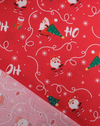 Tissu Noël Coton Oh Oh Oh - Mercerine