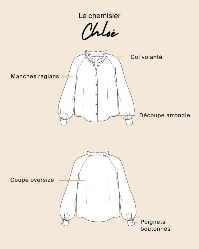 Patron Chemisier Chloé - Majam - Mercerine