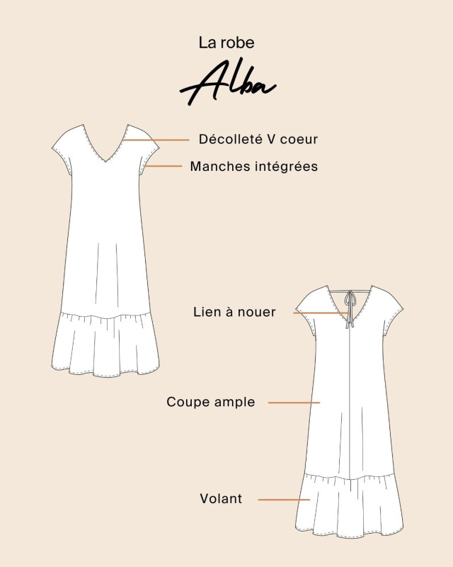 Patron Robe Alba - Majam - Mercerine