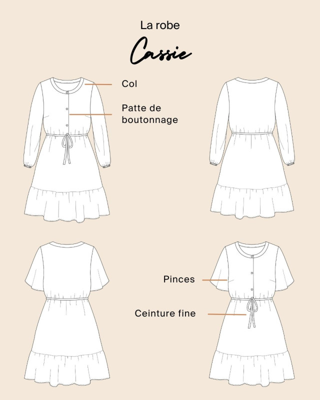 Patron robe Cassie à volants - Majam - Mercerine