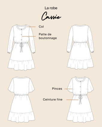 Patron robe Cassie à volants - Majam - Mercerine