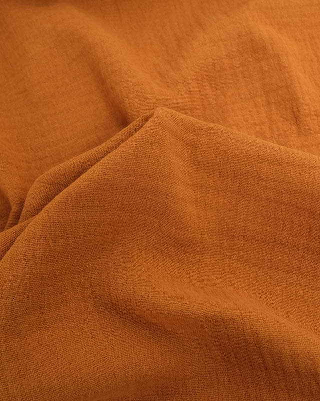 Tissu Gaze de Coton Caramel Thaïs - Mercerine