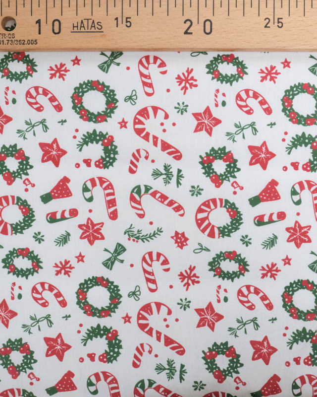 Tissu Noël Coton Sucre d'Orge - Mercerine