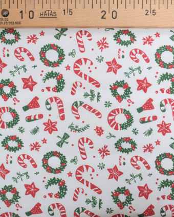 Tissu Noël Coton Sucre d'Orge - Mercerine