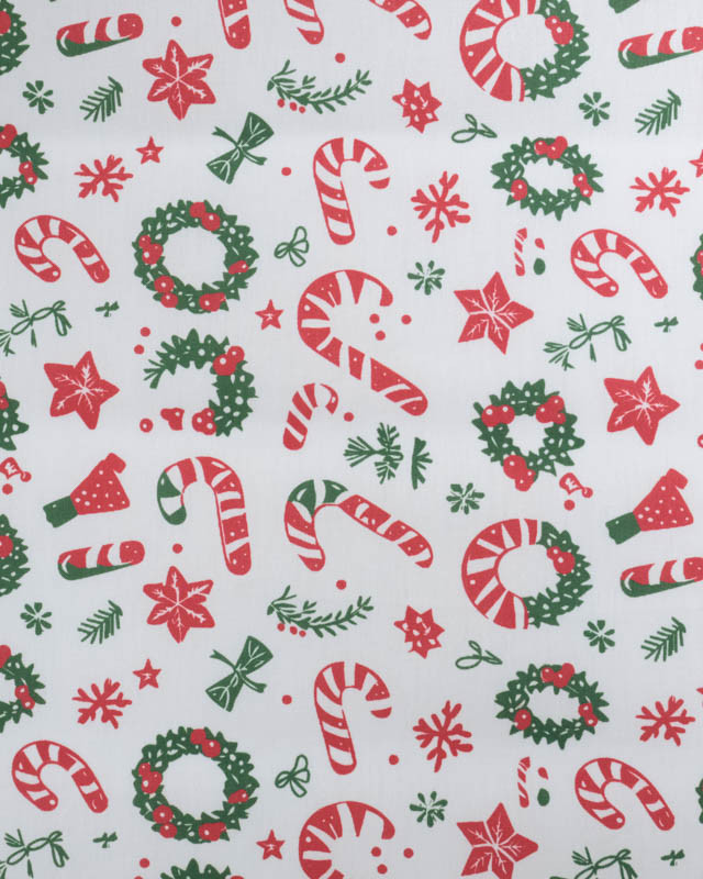 Tissu Noël Coton Sucre d'Orge - Mercerine