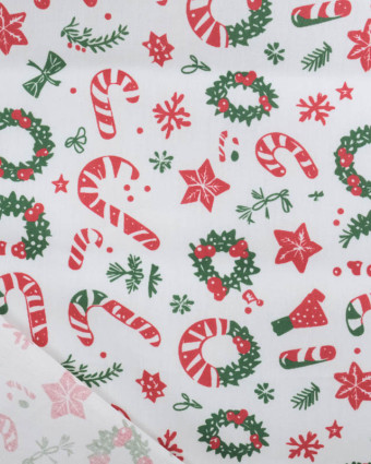 Tissu Noël Coton Sucre d'Orge - Mercerine