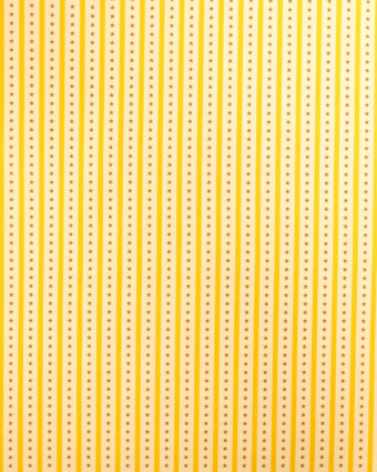 Popeline de coton rayures et étoiles jaune | Mercerine