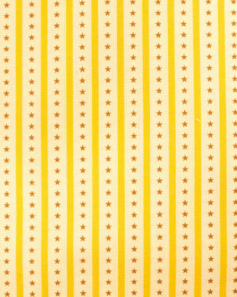Popeline de coton rayures et étoiles jaune | Mercerine