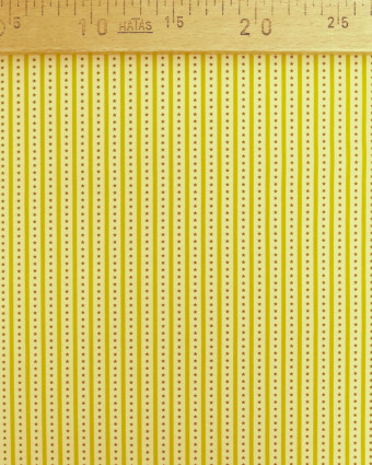 Popeline de coton rayures et étoiles jaune | Mercerine