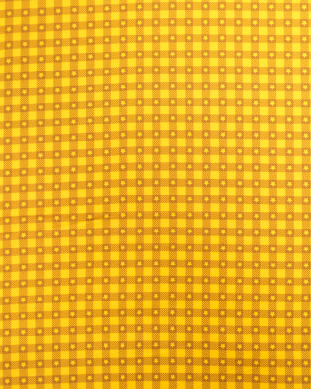 Tissu vichy et étoiles jaune | Mercerine