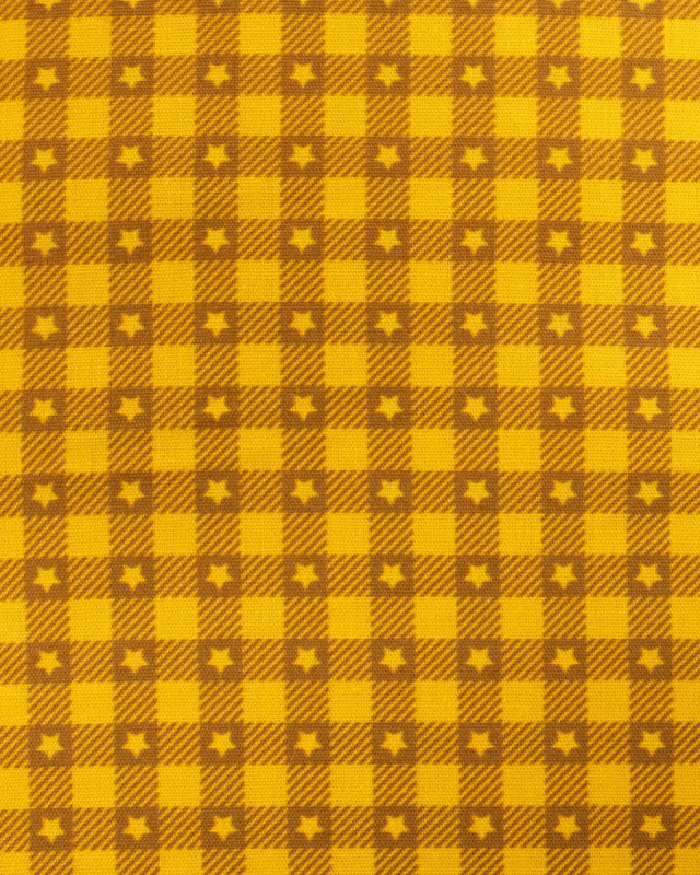 Tissu vichy et étoiles jaune | Mercerine