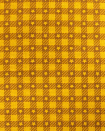 Tissu vichy et étoiles jaune | Mercerine