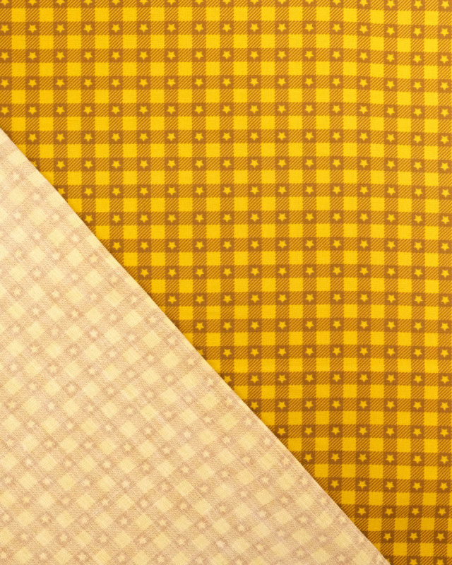 Tissu vichy et étoiles jaune | Mercerine