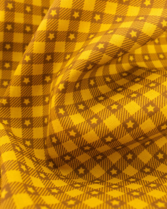 Tissu vichy et étoiles jaune | Mercerine