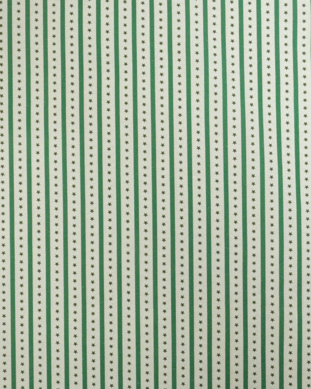 Tissu rayures et étoiles vert | Mercerine