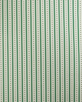 Tissu rayures et étoiles vert | Mercerine